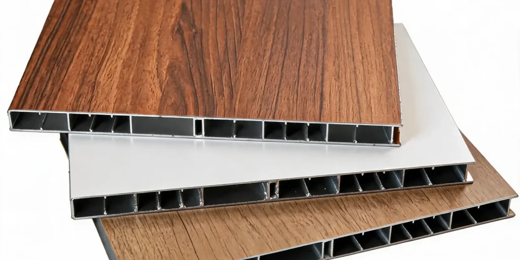 Welded aluminum panel cross-section with reinforced solid construction