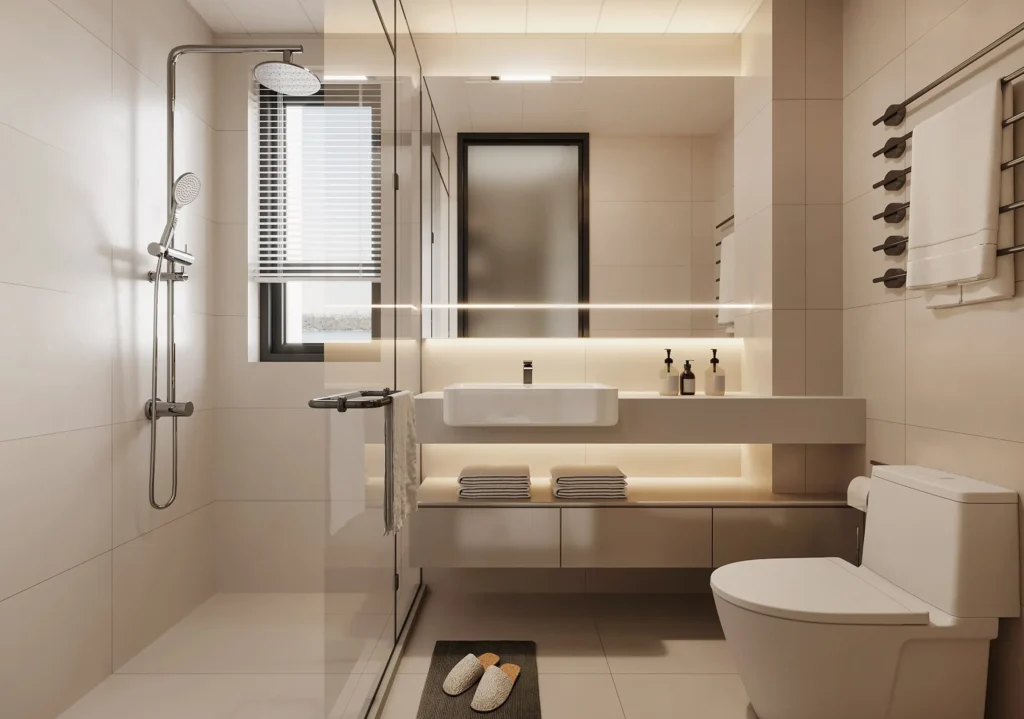 Waterproof aluminum bathroom vanity for luxury apartment interiors