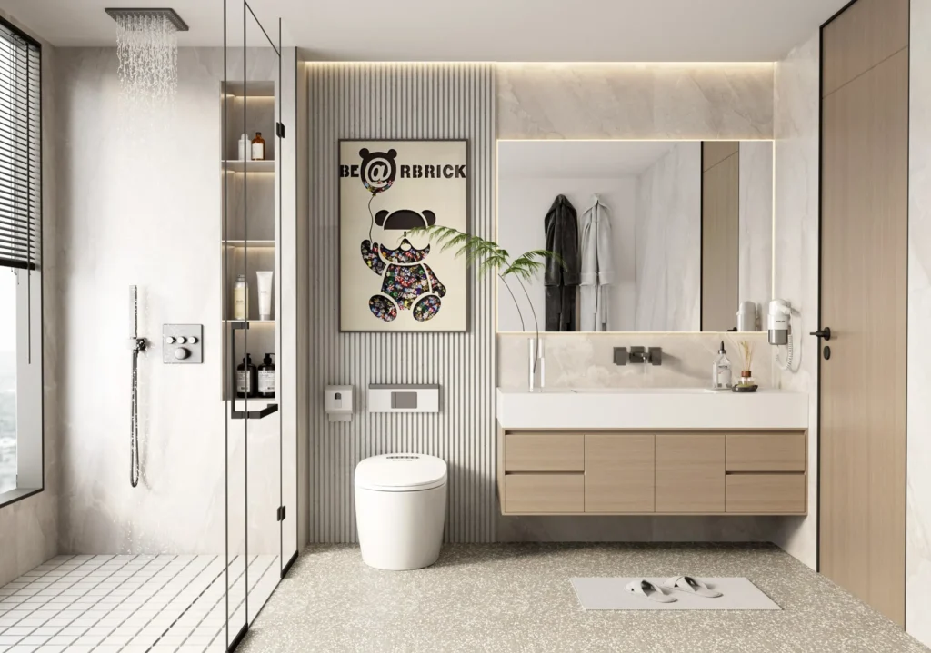 Waterproof aluminum bathroom vanities combining modern aesthetics, long-lasting durability and fully customized solutions for residential and commercial projects.