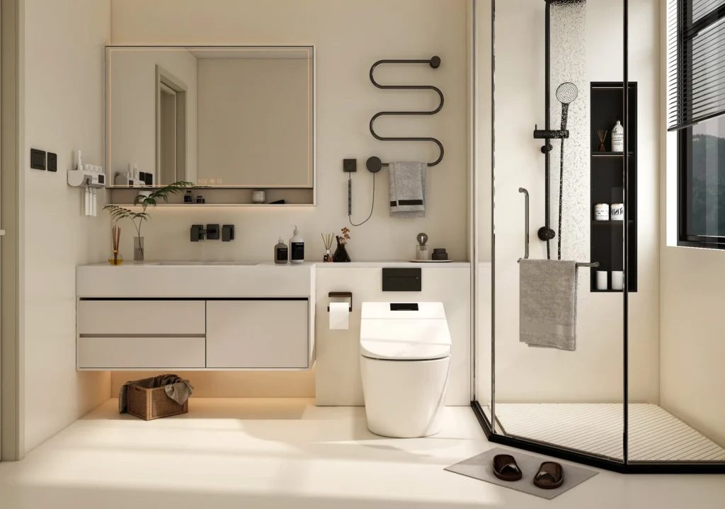 Modern aluminum bathroom vanity solution for hotel bathroom renovation