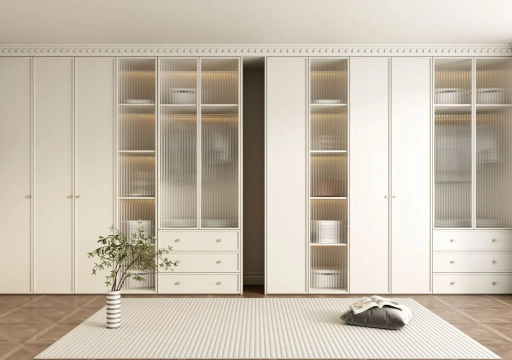 Modern hinged door aluminum wardrobe with durable and functional storage design
