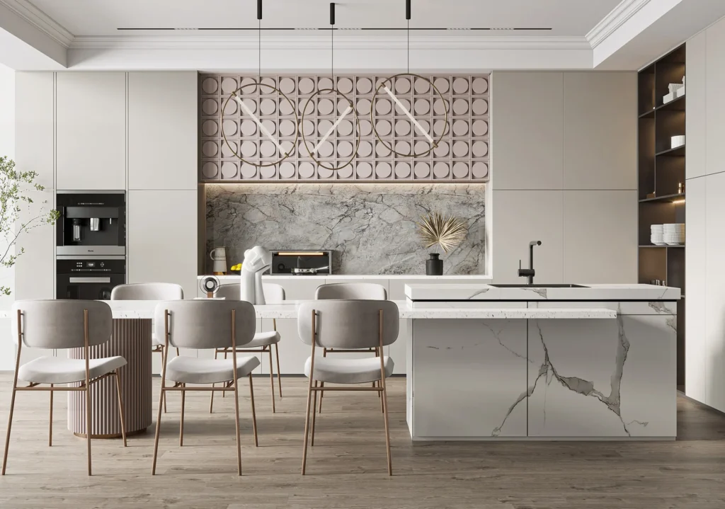 Custom aluminum kitchen cabinet project for contemporary residential kitchens