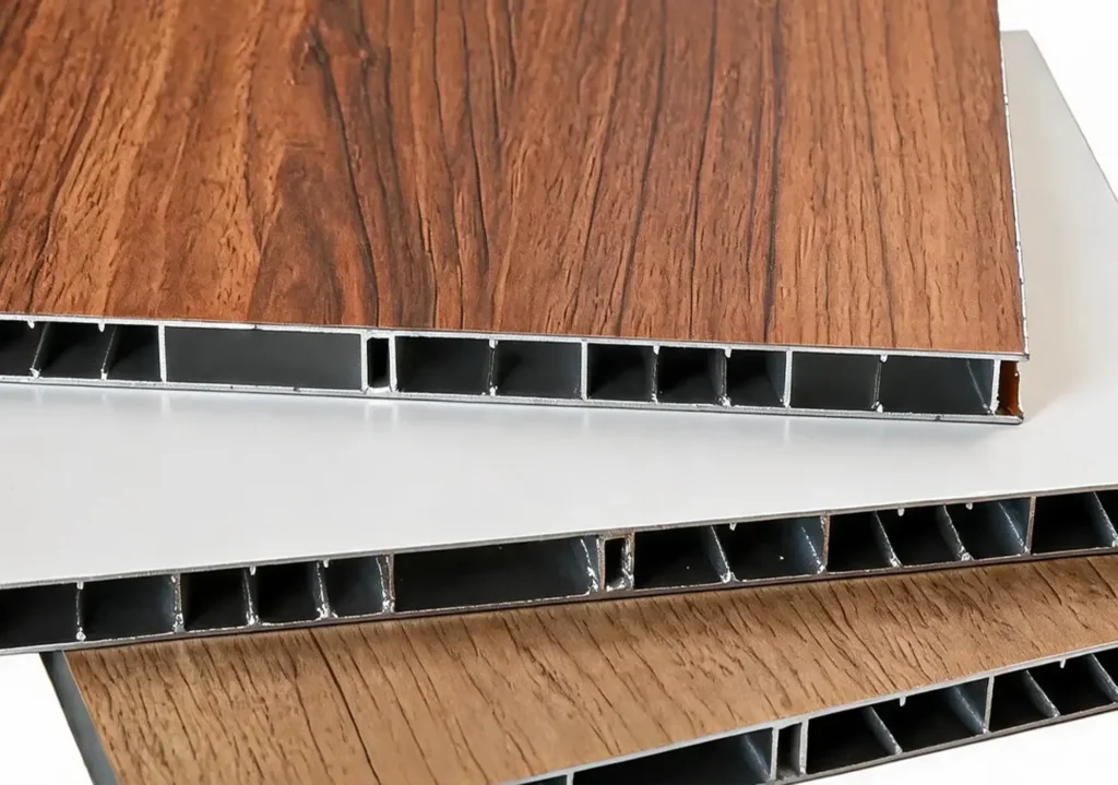 Welded aluminum panel cross-section demonstrating reinforced structural strength and durability